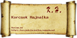Korcsok Hajnalka névjegykártya
