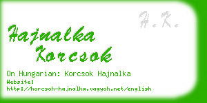 hajnalka korcsok business card